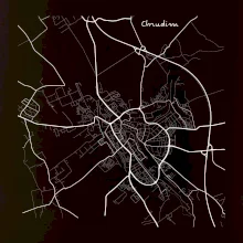 Černobílá mapa Chrudim