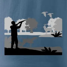 Lovec a ohař v lese