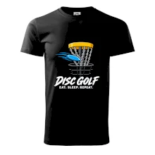 Discgolfový koš s letícím diskem eat sleep repeat