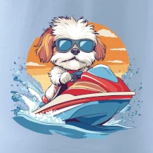 Bišonek na vodním skútru