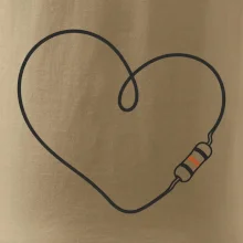 Srdce z elektrického vodiče a rezistoru
