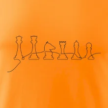 Šachové figurky v řadě - obrys