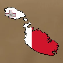 Mapa Malta s vlajkou
