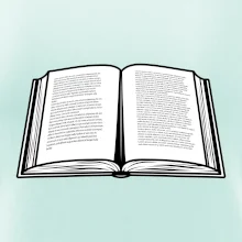 Kniha černobílá otevřená s textem