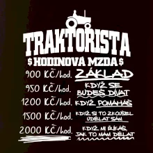 Traktorista hodinová mzda