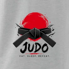 Judo černý pás a červené slunce eat sleep repeat