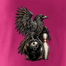Bowling havran s koulí a kuželkou