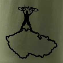 Mapa ČR - cyklista na prsou