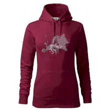 Mapa Evropy - srdce v Ukrajině