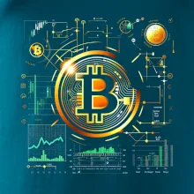 Bitcoin logo s grafy