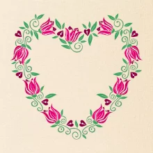 Červené tulipánové srdiečko (Pecka design)