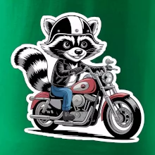 Mýval na motorce kreslený