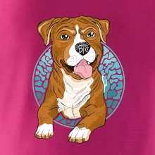 Americký staford kreslený v kolečku (Pecka design)