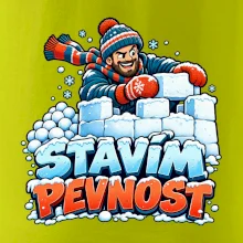 Rodinná vánoční trička - Stavím pevnost táta sněhová bitva