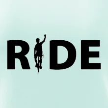 Ride - nápis s cyklistou