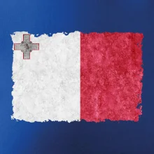 Vlajka Malta okousaná