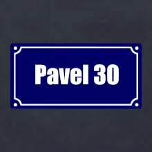 Jméno a věk - uliční cedule - modrá