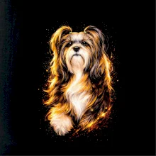 Obrázek polotón Shih-tzu běžící