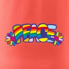 Peace nápis duhový