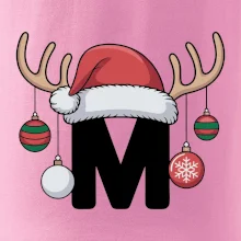 Vanoční rodinná trička - písmeno a čepice