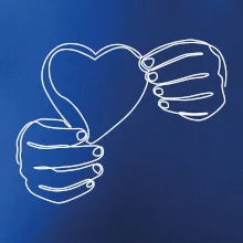 Ruka držící srdce  jedním tahem