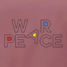 War, peace - barevný nápis