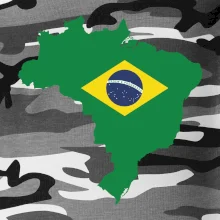 Brazílie vlajka v mapě