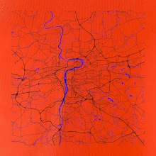 Praha - Mapa s vodními toky