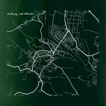 Černobílá mapa Kralupy nad Vltavou