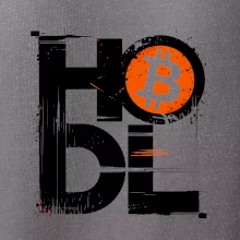 Hodl velký nápis a logo BTC