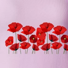 Vlčí mák v řadě