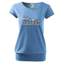 Šachové figurky v řadě - kreslené