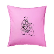 Kráva v obleku na kole