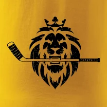 Lev s hokejkou v tlamě