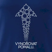 Vynořovat pomalu šipka vzhůru vytvořená z potápěčských bublinek