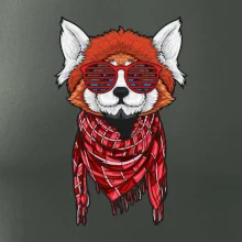 Červená panda hipster