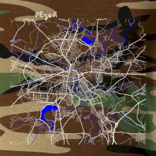 Plzeň mapa s vodními toky