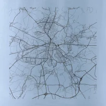 Mapy měst černobílé Plzeň