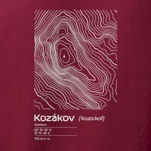 Kozákov - vrstevnice v obdélníku
