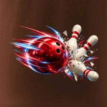 Bowlingová koule v akci a padající kuželky