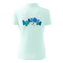 Lyžař a barevné hory