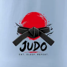 Judo černý pás a červené slunce eat sleep repeat