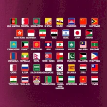 Vlajky států - Asie