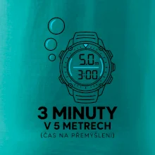 Bezpečnostní zastávka 3 minuty v 5 metrech s potápěčskými hodinkami