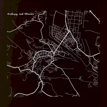 Černobílá mapa Kralupy nad Vltavou