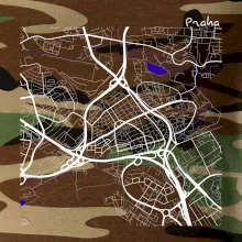 Praha - 14100 mapa s vodními toky