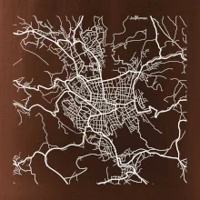 Mapy měst černobílé Jablonec nad Nisou