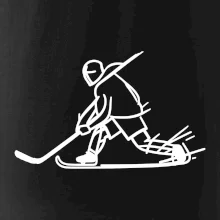 Kreslený hokejista tučnou fixou