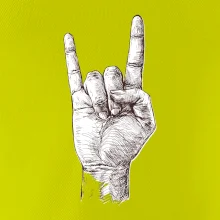 Rocková ruka kreslená