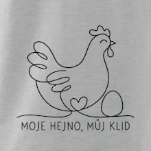 Minimalistická slepice s vejcem a srdcem